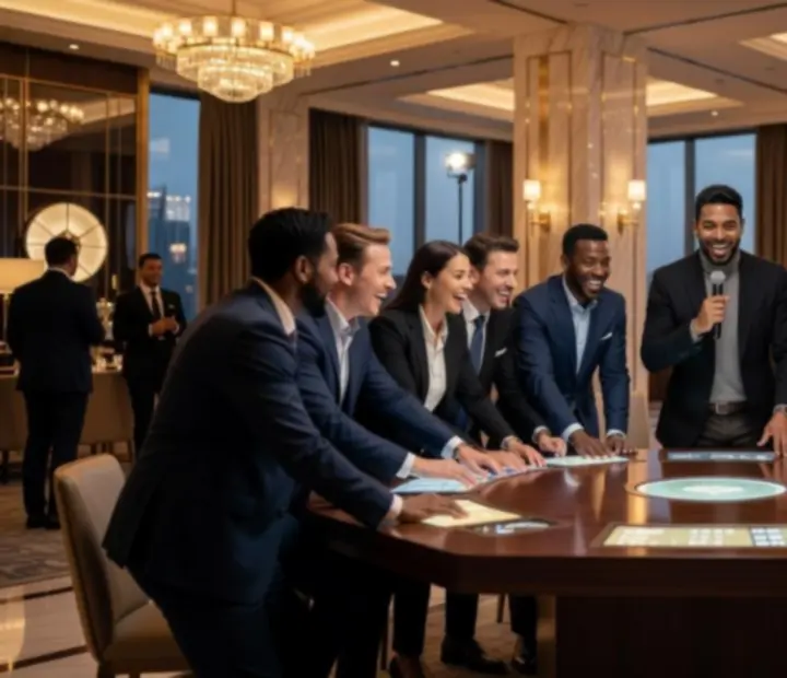 Týmy účastnící se interaktivního firemního team‑buildingového večera